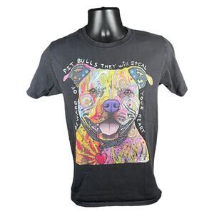 Hanes Pit Bull Art Tee - Black Multicolor Crew Modern Streetwear